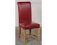 image 7 of Kuba 125x80cm Chunky Oak Small Dining Table and 6 Washington Leather Chairs | Red | Red