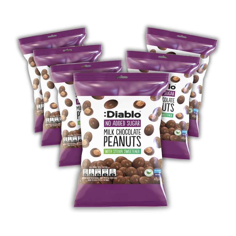 image 1 of Diablo No Added Sugar Milk Chocolate Peanuts 40g 6 Pack