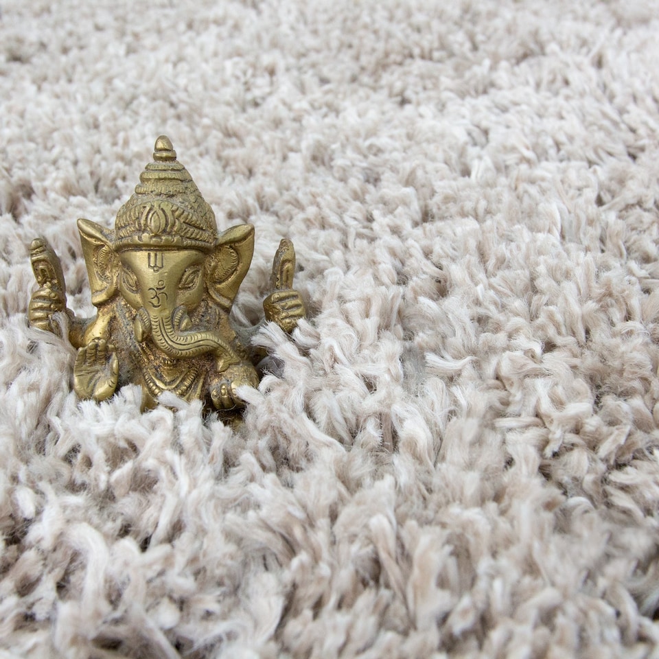 image 1 of KUKOON Beige Soft Shaggy Rug Cream Fluffy Deep Pile Warm Bedroom Carpet Runner Mat 120cm x 170cm