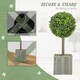 image 6 of HOMCOM Set of 2 Artificial Plants, 50cm Faux Boxwood Topiary Balls, Green | Green | Green
