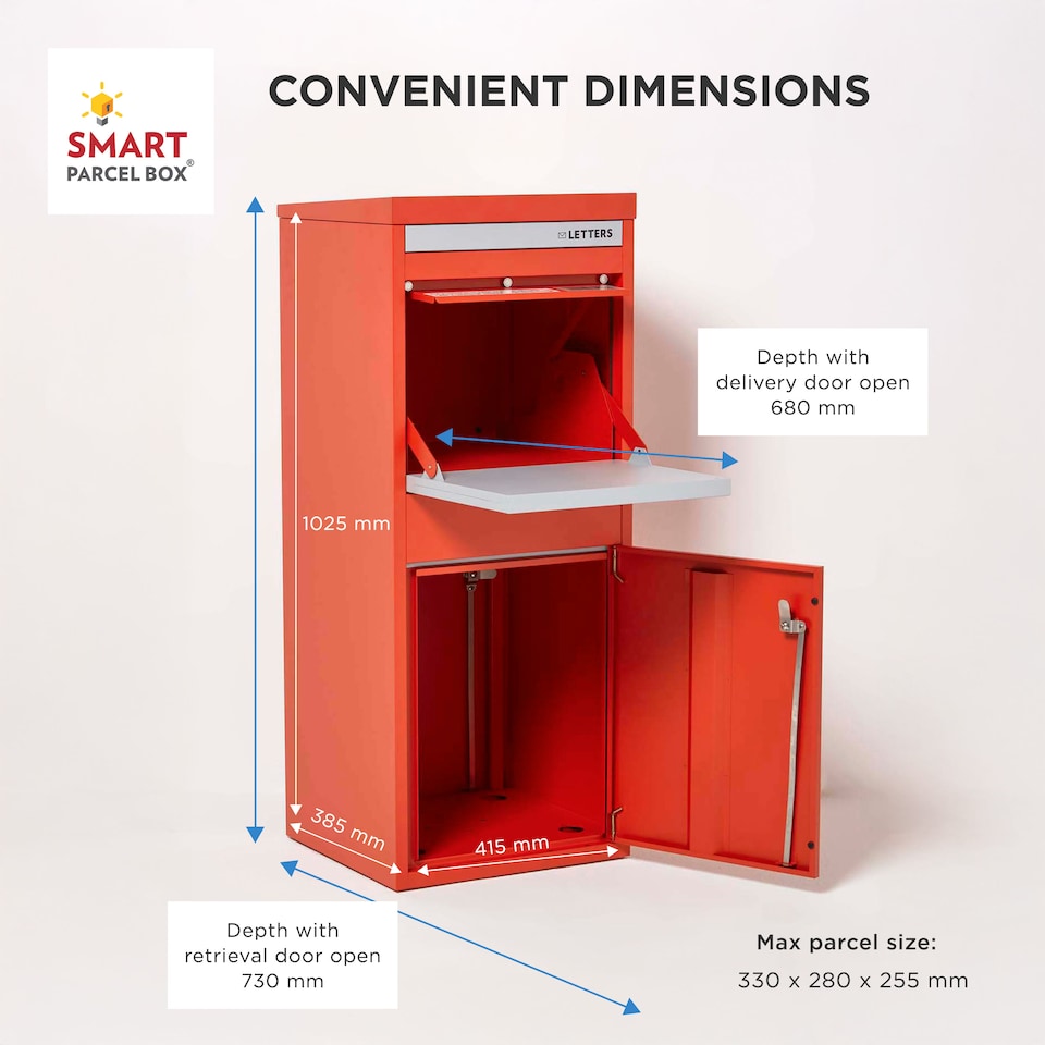 image 1 of SMART PARCEL BOX® Large Front & Rear Access | Red | 1