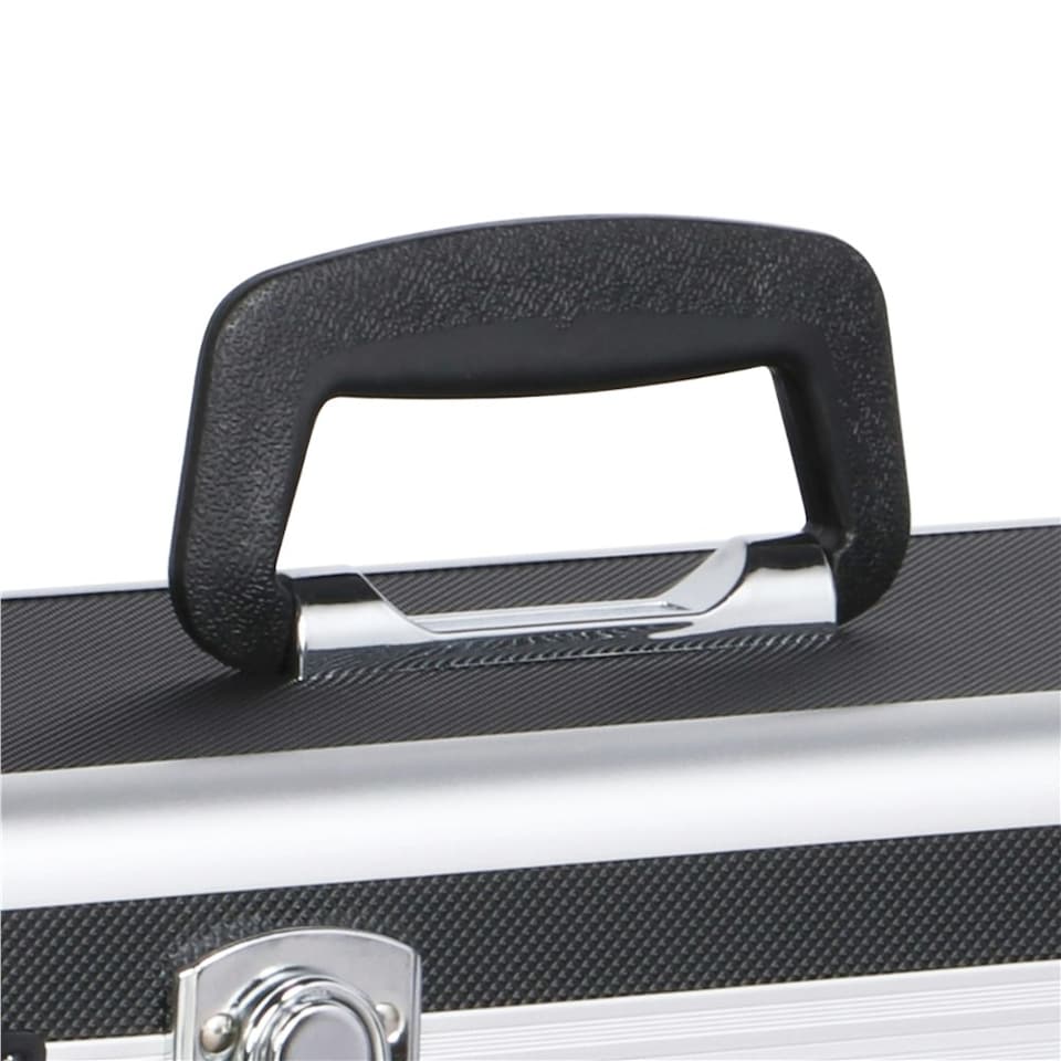 image 1 of Yaheetech Vinyl Storage Case with Lockable Latches Black Black