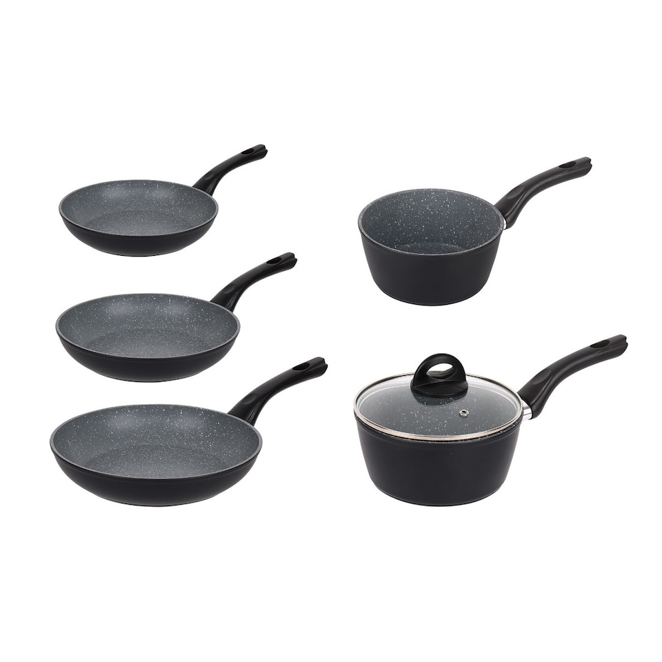 image 1 of 5-PC Forged Aluminium Frying Pans Cookware Set