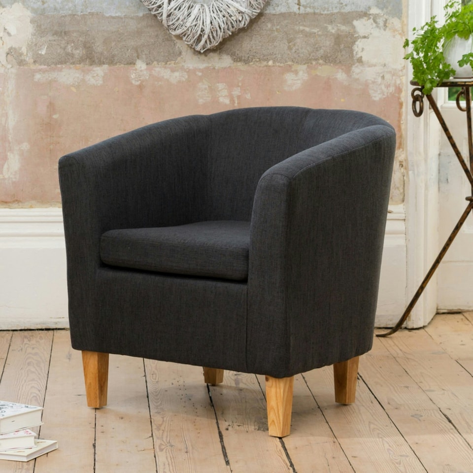 image 1 of Alderwood Fabric Tub Chair - Black