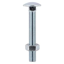 Timco - Carriage Bolts & Hex Nuts - Zinc (Size M8 x 40 - 100 Pieces)