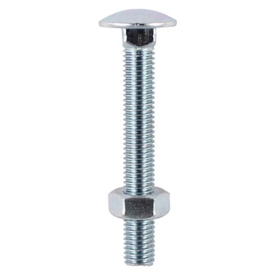 image 1 of Timco - Carriage Bolts & Hex Nuts - Zinc (Size M8 x 40 - 100 Pieces)