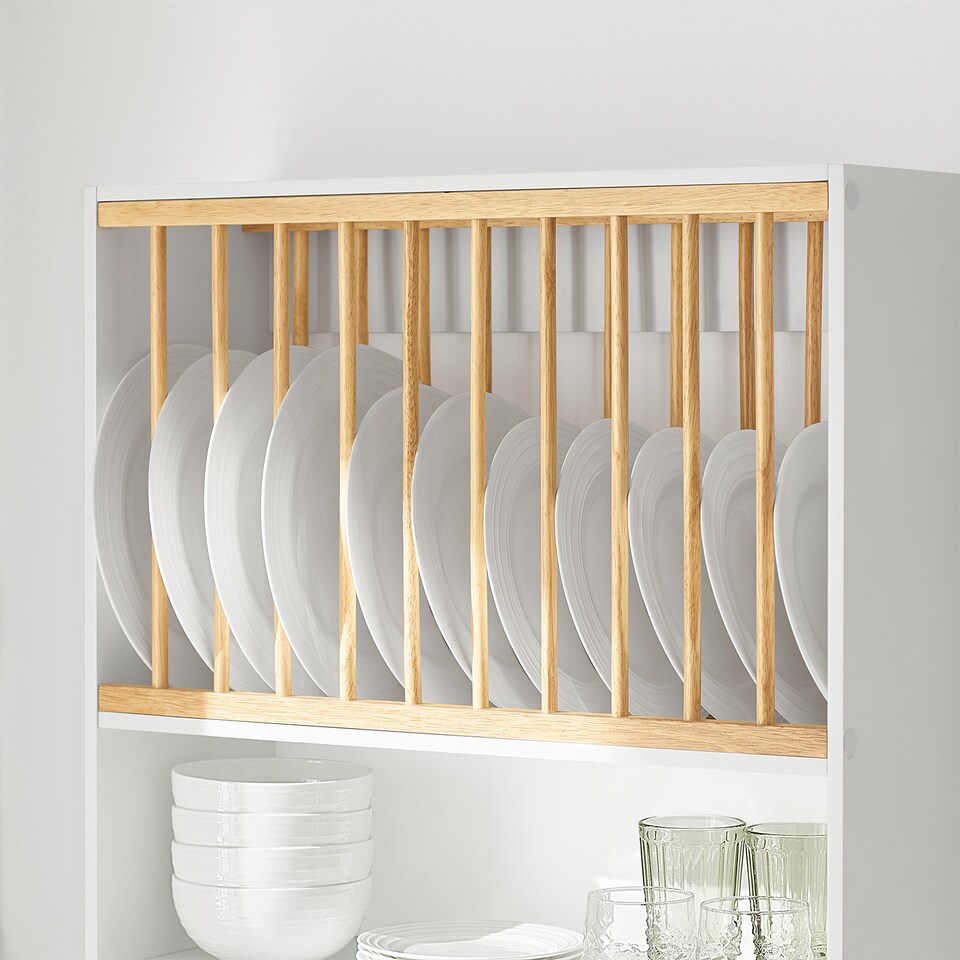 image 1 of SoBuy KCR09-W,Wall Mounted Kitchen Plate Cup Rack | White | White | 1