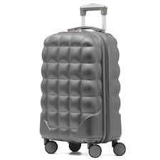 Flight Knight Bubble Suitcase - Ryanair easyJet Jet2 Approved - 8 Wheel Carry Cabin Hardcase 55x35x20cm Grey | Charcoal | Cabin Bag