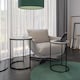 image 5 of 2Pc Round Nesting Stackable Sofa Side Bedside End Table Set Wood Top Metal Legs | Multi | White Ash Top with Black Legs