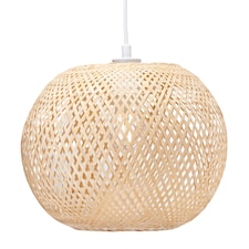 Modern Spherical Cage Design Bamboo Strapping Pendant Lamp Shade | Brown