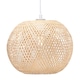 image 1 of Modern Spherical Cage Design Bamboo Strapping Pendant Lamp Shade | Brown