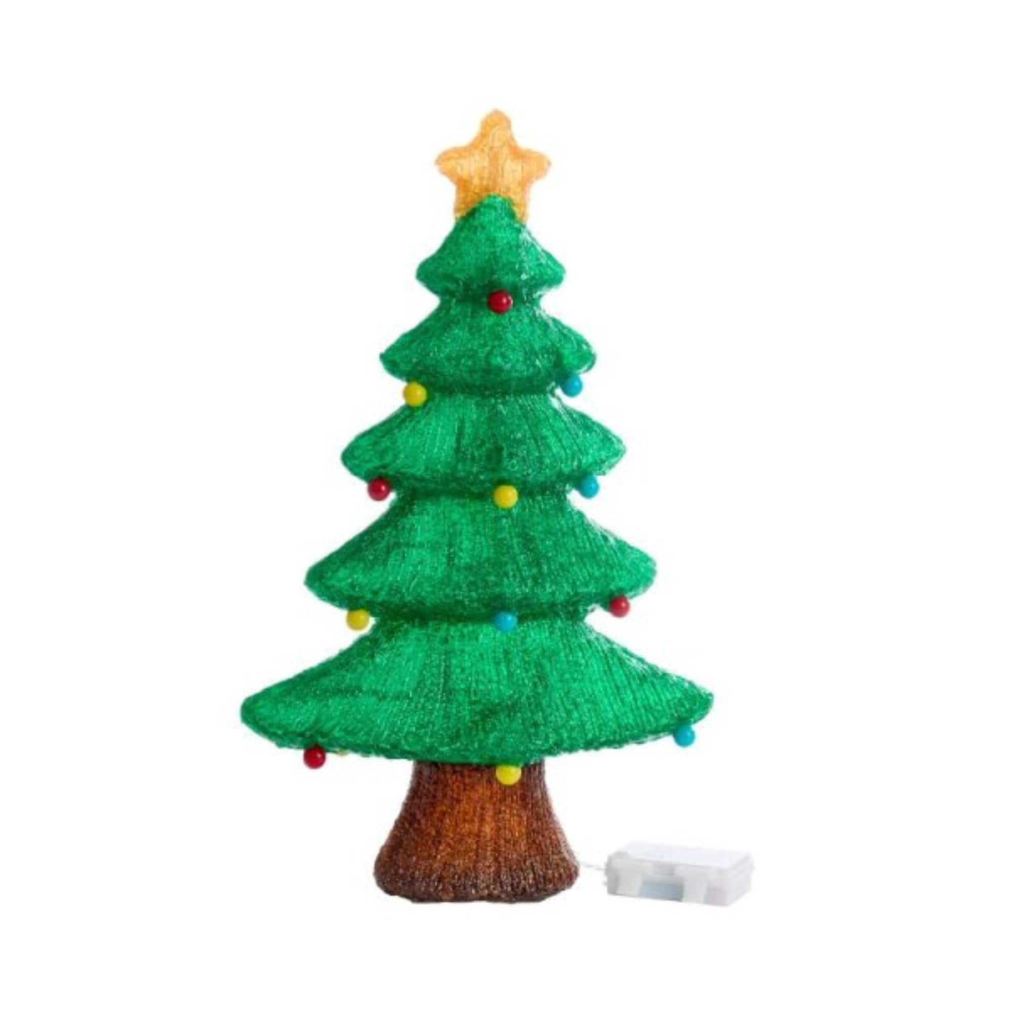 46cm Battery Powered Light up Christmas Bauble Tree with 60 Cool White ...