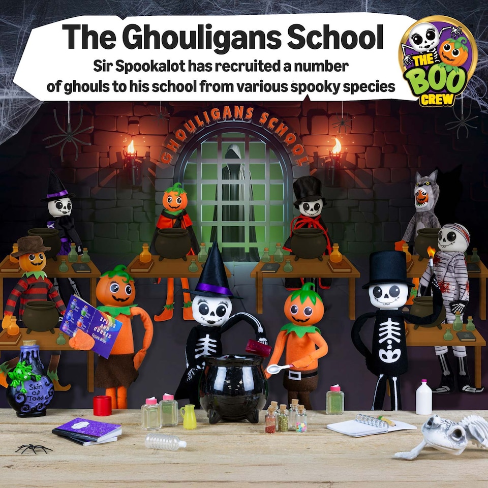 image 1 of PMS The Boo Crew Halloween Bunting - Pumpkin & Skeleton Wall Decoration