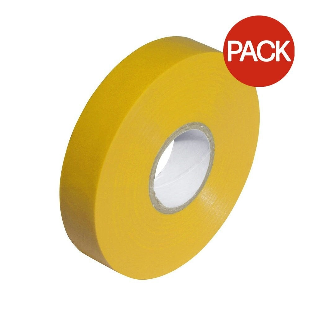 SupaLec PVC Insulation Tape (Pack Of 10) - Yellow - 20m