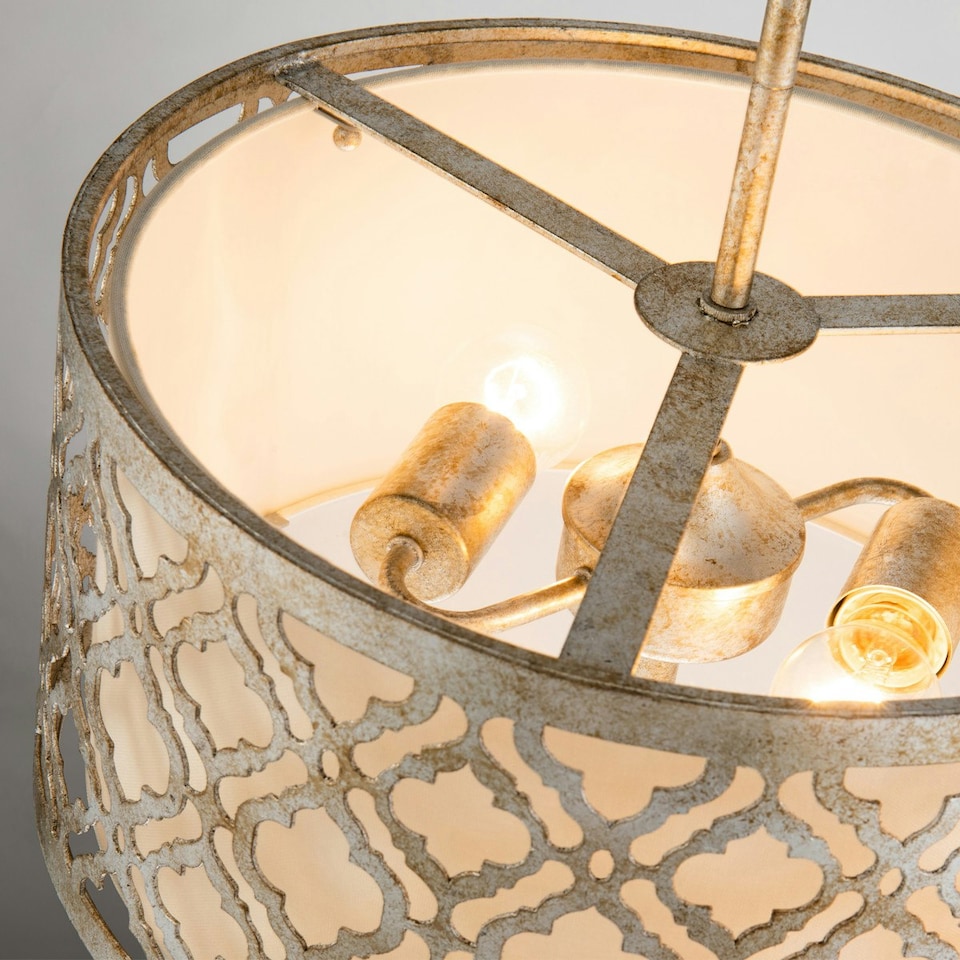 image 1 of Arabella 2 Light Medium Round Ceiling Duo-Mount Pendant Gold, E27