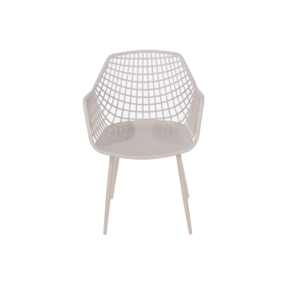 image 1 of Rimini Round Table and 2 Lattice Armchair Bistro Set - Indoor and Outdoor Use with Durable Plastic and Metal Construction | Orange | Terracotta | One Size | 3