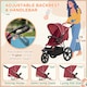 image 4 of HOMCOM Foldable Three-Wheeler Baby Stroller w/ Sun Canopy, Storage - Red