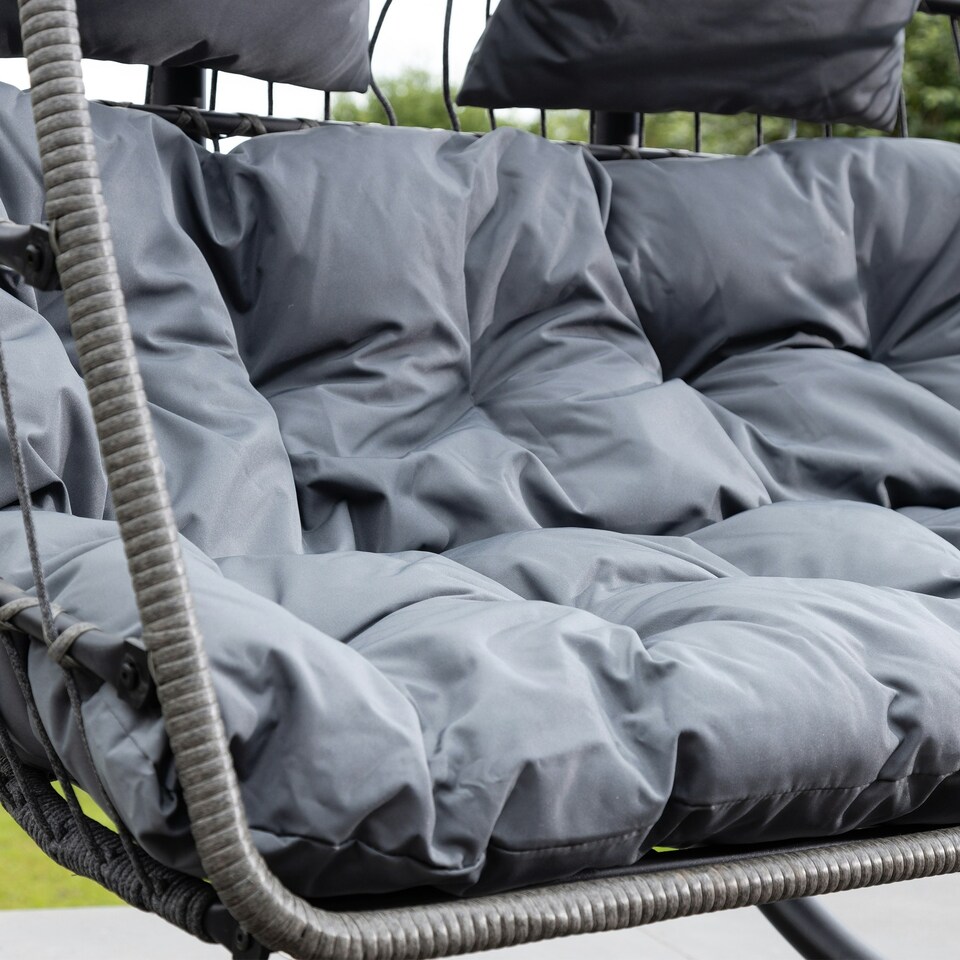 image 1 of Haversham Swinging Double Garden Seat - Dark Grey