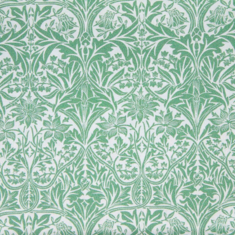 image 1 of Homescapes Set of 4 Light Green William Morris Fat Quarters Green