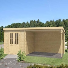 St. Louis-Log Cabin, Wooden Garden Room, Timber Summerhouse, Home Office - L701 x W319 x H210.9 cm Brown