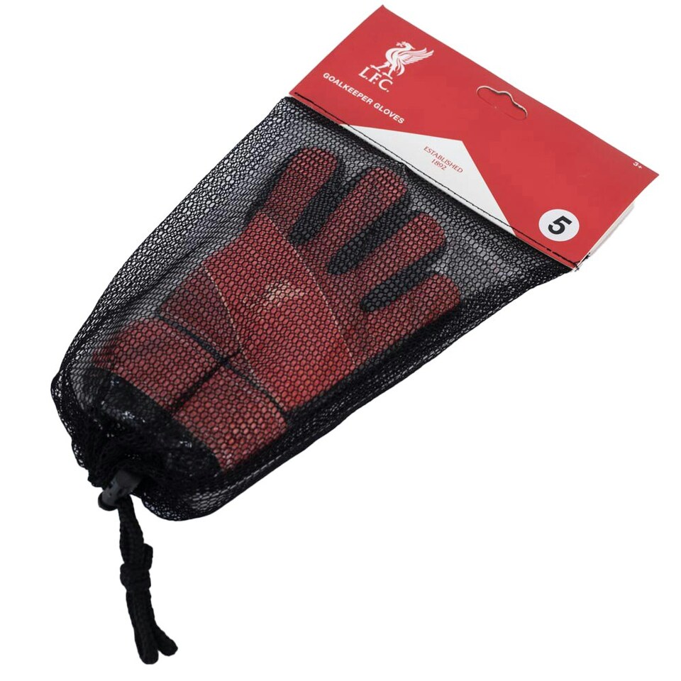 image 1 of Liverpool FC Childrens/Kids Fuse Goalkeeper Gloves - Red/Black/White - One Size Red | One Size