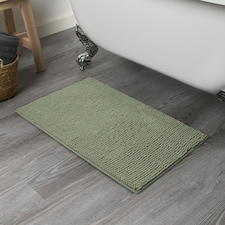 OHS Soft Microfibre Non-Slip Absorbent Noodle Chenille Bath Runner Mat Green | Sage Green | 45 x 75cm