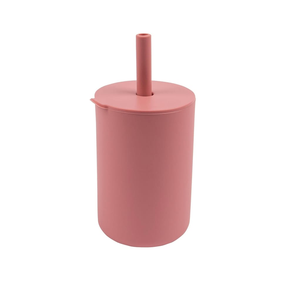 image 1 of Tiny Dining Baby Silicone Sippy Cup - 120ml  - Dusty Rose Pink