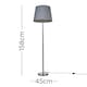 image 3 of ValueLights Charlie Chrome Floor Lamp XL Grey Taper Shade & Bulb 
