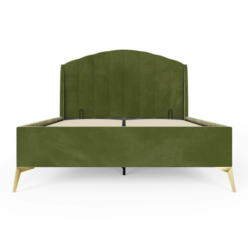 image 1 of GFW Pettine End Lift Ottoman Storage Bed 150cm King Size - Green