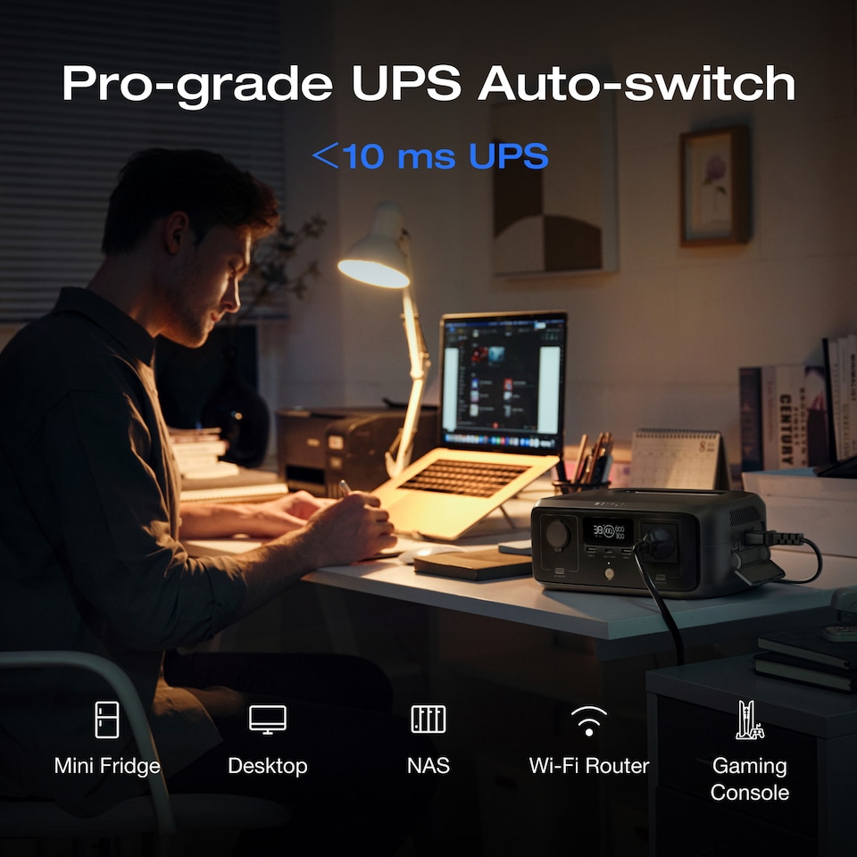 image 1 of EcoFlow River 3 UPS Portable Power Station with 245wh capacity & 600w max power output