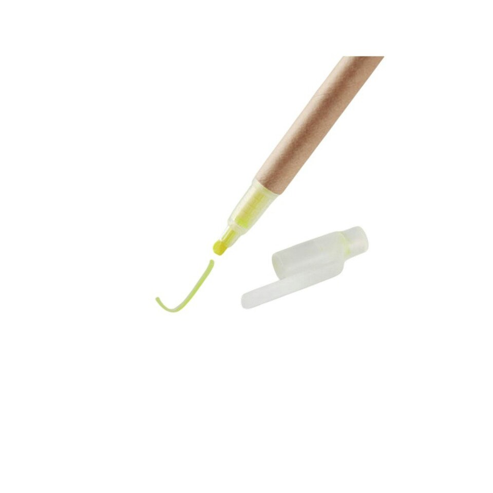 image 1 of MidOcean Duo Paper 2 in 1 Recycled Carton Highlighter Pen - Yellow - One Size