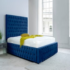 Orella Plush King Bed Frame - Blue