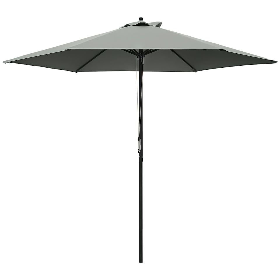 image 1 of Outsunny 2.8m Patio Umbrella Parasol Outdoor Table Umbrella 6 Ribs Dark Grey