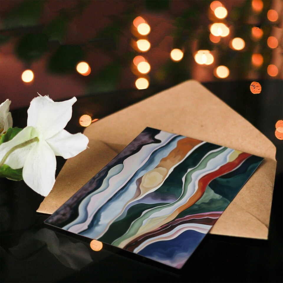 image 1 of Soft Abstract Watercolour Art Just to Say Card