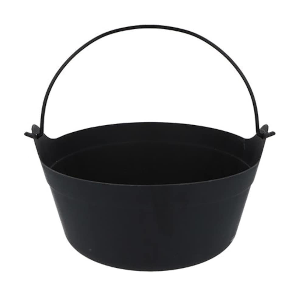 image 1 of Halloween Black Plastic Cauldron 24cm