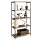 image 1 of COSTWAY 5-Tier Bookshelf Wood Bookcase Display Rack Brown Brown