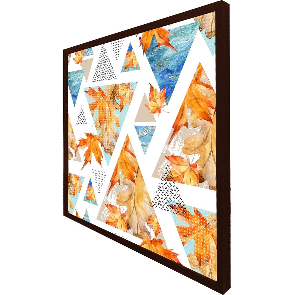 image 1 of Autumn geometrics with maple leaves (Picutre Frame) Black | S