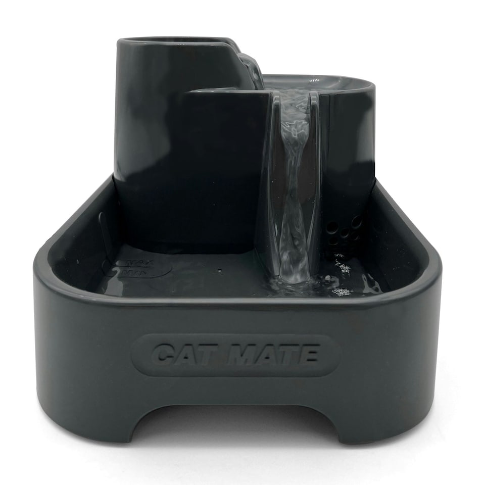 image 1 of Cat Mate Three-level Cat & Small Dog Pet Water Drinking Fountain Dark Grey (335G) Grey