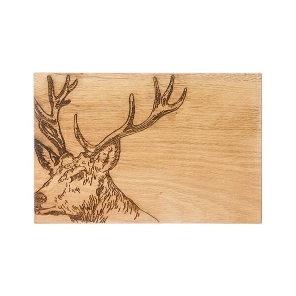 image 1 of The Just Slate Company Stag 30cm Oak Serving Board