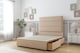 image 4 of Sloomy Texas Pebble Plush Divan Bed Base 2 Drawers Foot-End With 54 Inch Floor Standing Headboard | Brown | Pebble | Super King | 1