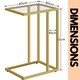 image 9 of Set of 2 Tempered Glass Sofa Side Table Gold
