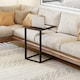 image 2 of HOMCOM C-Shape Side End Table w/ Steel Frame Wide Base for Living Room Brown