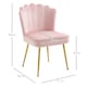 image 3 of HOMCOM Shell Luxe Velvet Accent Chair with Gold-tone Metal Legs, Modern Vanity Chair for Living Room, Bedroom, Home Office, Pink