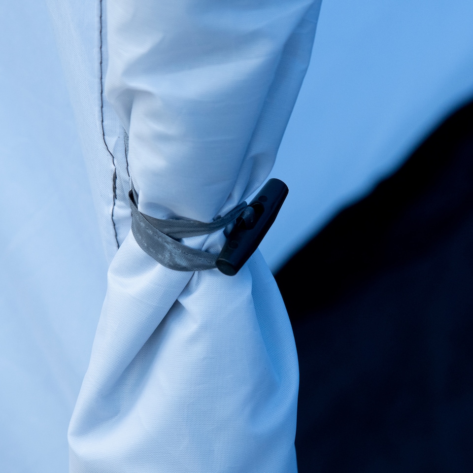 image 1 of Outsunny 3 Man 2 Room Tent Camping Tent With Living Area Air Vents Blue