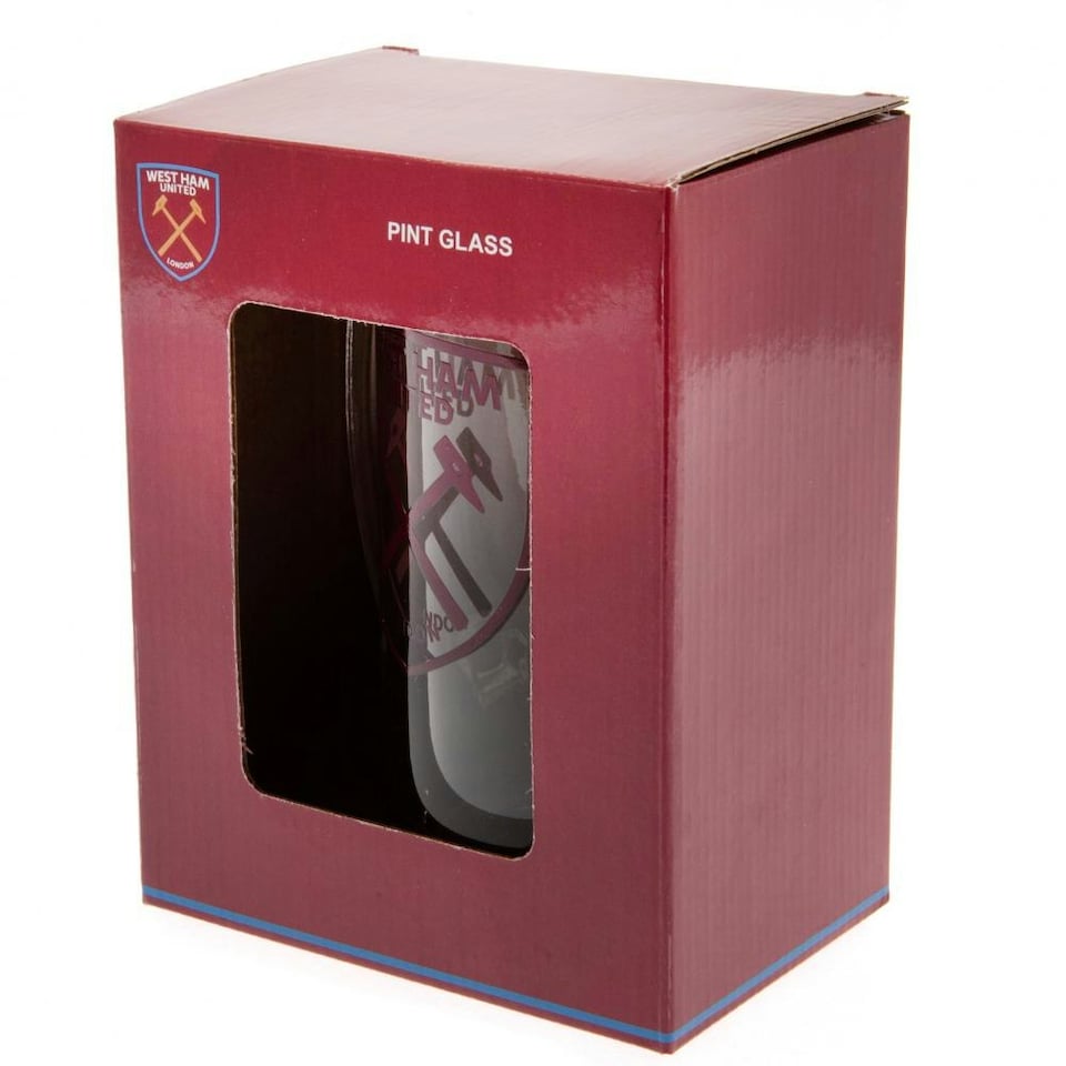 image 1 of West Ham United FC Crest Glass Tankard - Burgundy - One Size