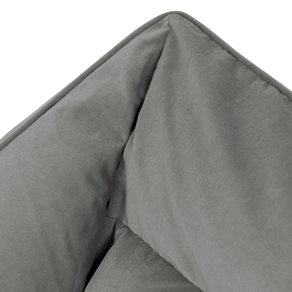image 1 of icon Natalia  Velvet Armchair and Milano Round Footstool Bean Bag, Charcoal