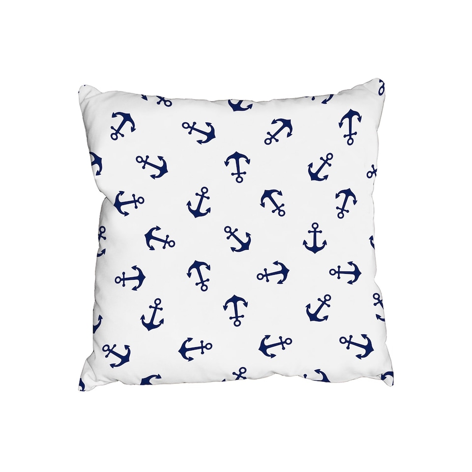 Cushions - Navy Anchors on White (Cushion) | Multi