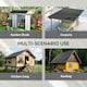 image 3 of Outsunny Pack of 12 Metal Roofing Sheets for Greenhouse, Black Black