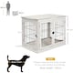 image 4 of PawHut Dog Crate Puppy Cage End Table Design for Medium Dog White