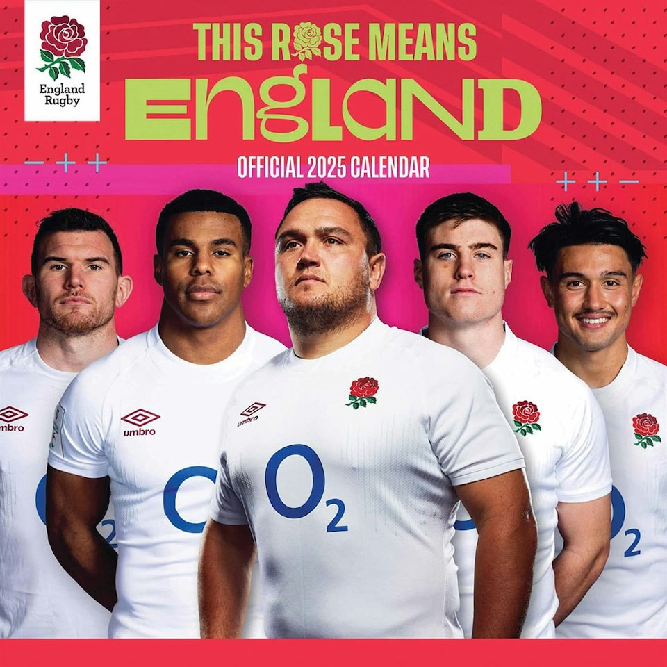 image 1 of England RFU 2025 Square Wall Calendar - Multicoloured - One Size